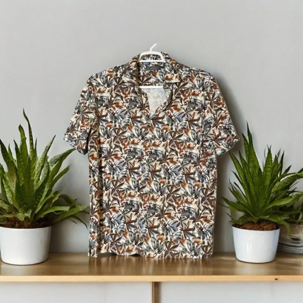 Daniel Cremieux Short Sleeve Button Up Shirt Multi-Color Floral XL